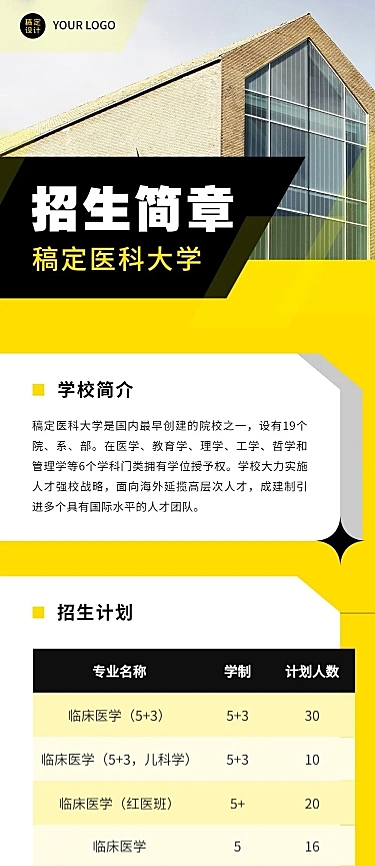 医科大学招生简章文章长图