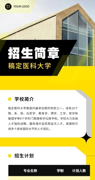 医科大学招生简章文章长图