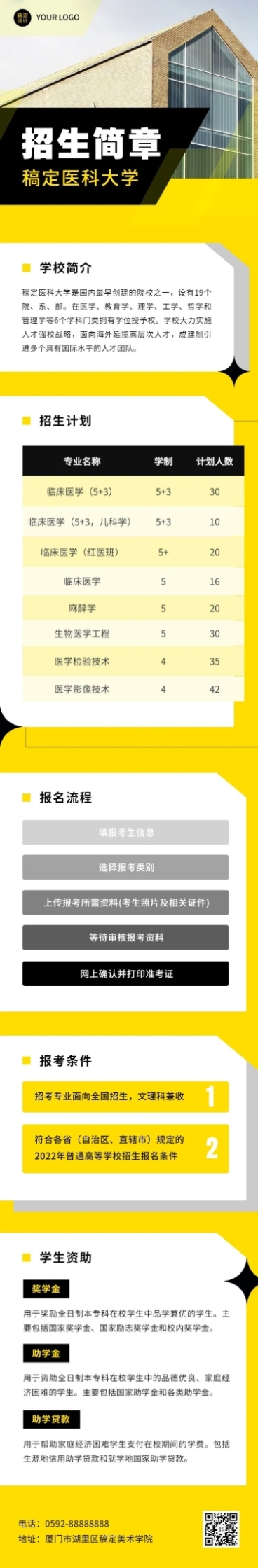 医科大学招生简章文章长图预览效果