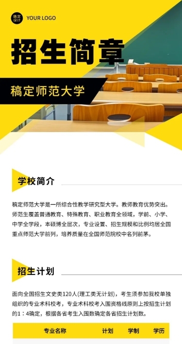 师范大学招生简章文章长图