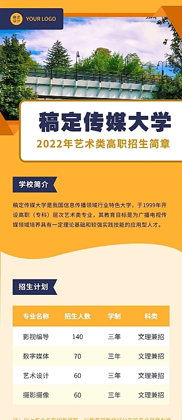 艺术类高职院校招生简章文章长图