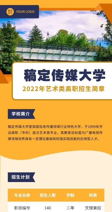 艺术类高职院校招生简章文章长图