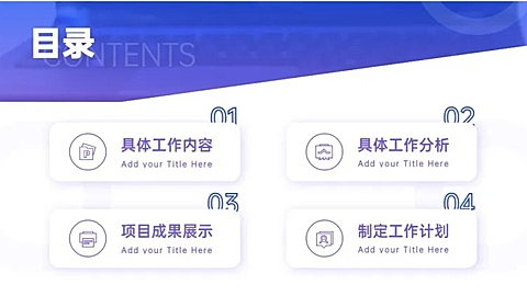 并列关系4项PPT目录页