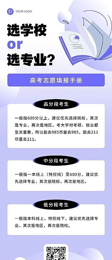 高考热点话题高考志愿填报长图海报