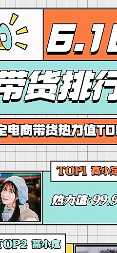 618种草达人带货影响力排行榜长图海报