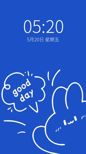 可爱手绘插画兔子手机壁纸预览效果