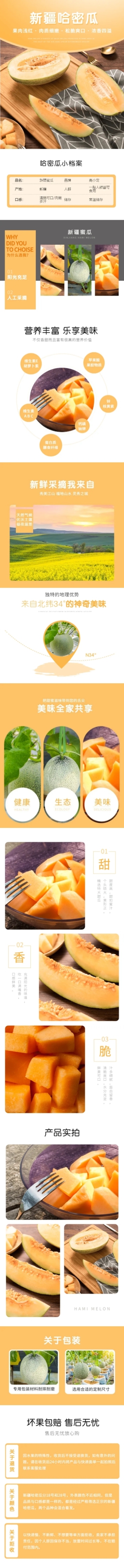 食品生鲜水果哈密瓜详情页预览效果