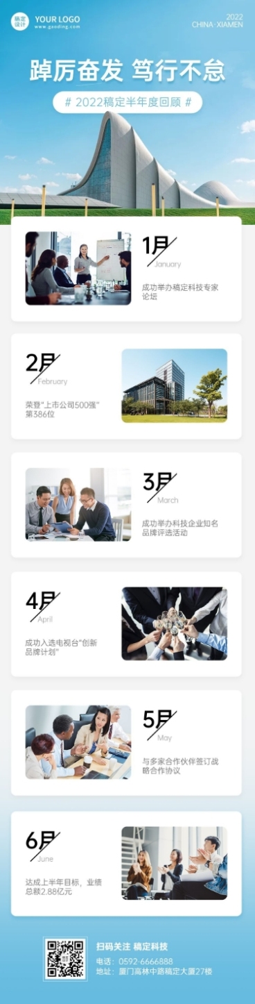 企业上半年大事记企业历程年度回顾文章长图预览效果