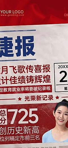 就业率喜报长图海报