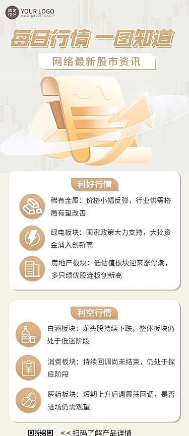 金融保险股票股市行情解读长图海报