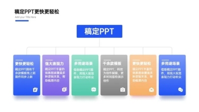 流程关系6项PPT图文页