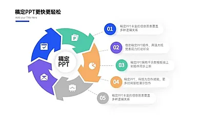 循环关系5项PPT图文页