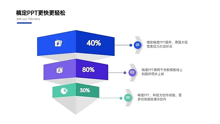 层级关系3项PPT图文页