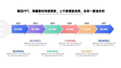 流程关系递进关系6项PPT图文页