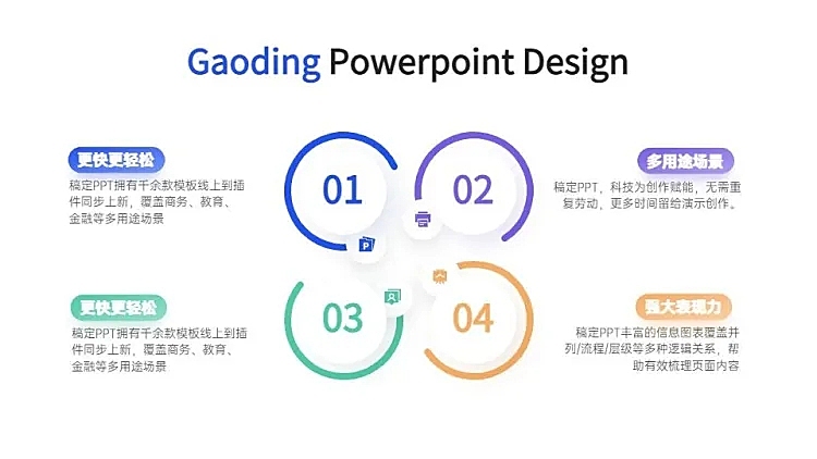 并列关系4项PPT图文页