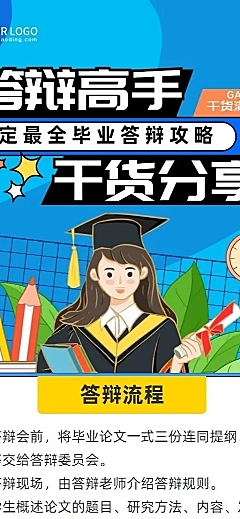 毕业季答辩攻略指南长图海报