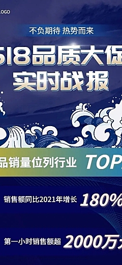 618企业销售战报喜报长图海报