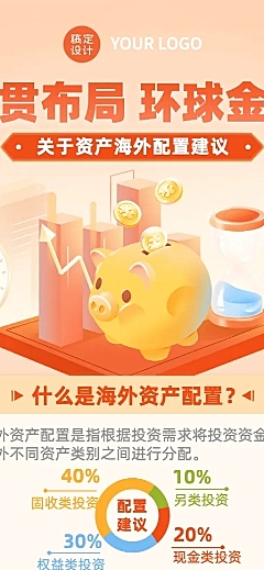 金融保险资产配置方案介绍科普长图海报