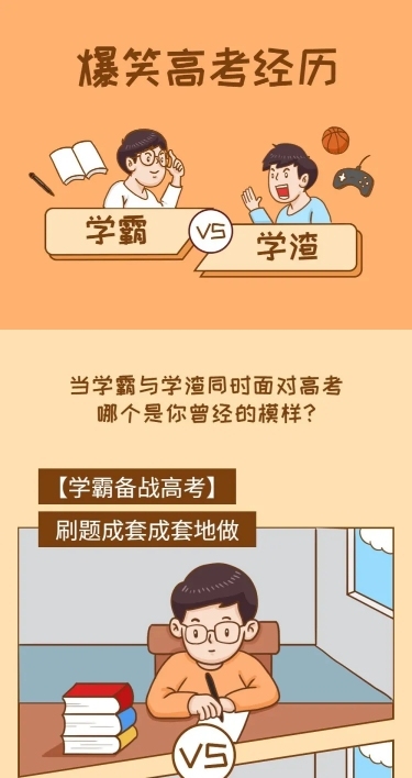 高考热点话题高考经历插画条漫