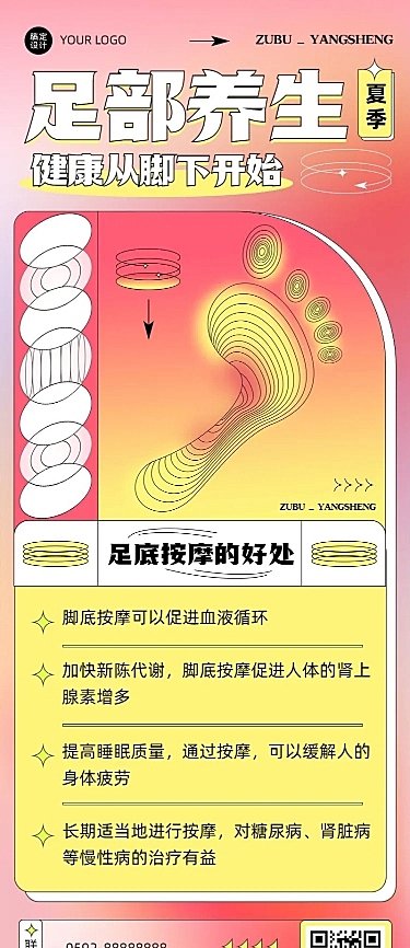 夏季养生科普排版长图海报