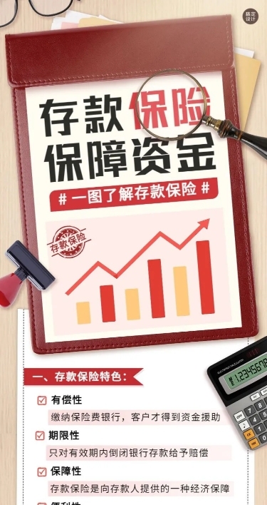 金融银行存款保险一图读懂知识科普长图海报