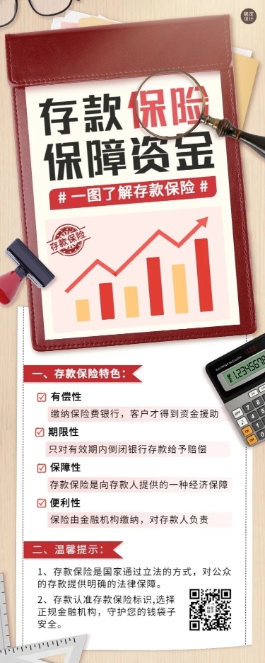 金融银行存款保险一图读懂知识科普长图海报