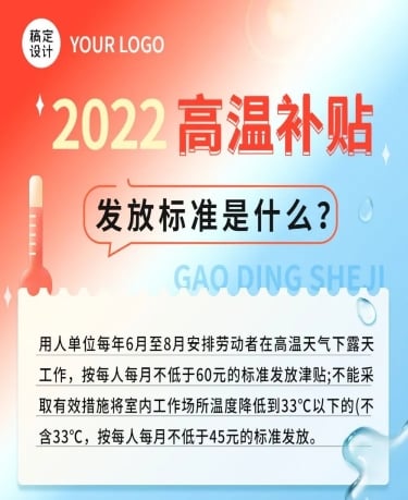 点击进入编辑 夏季高温补贴科普攻略排版文章长图预览效果