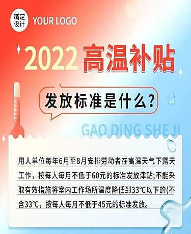 夏季高温补贴科普攻略排版文章长图