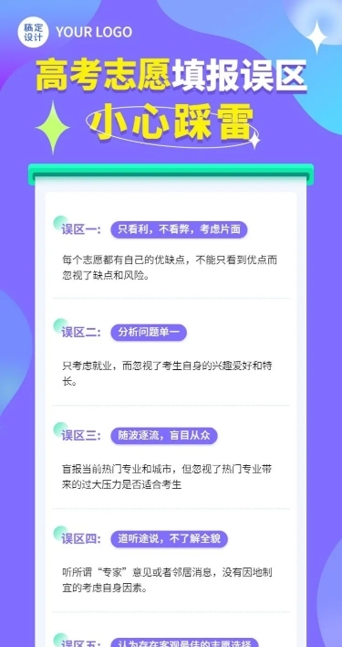 高考热点话题志愿填报排版长图海报