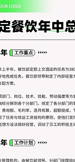 餐饮企业年中工作总结长图海报