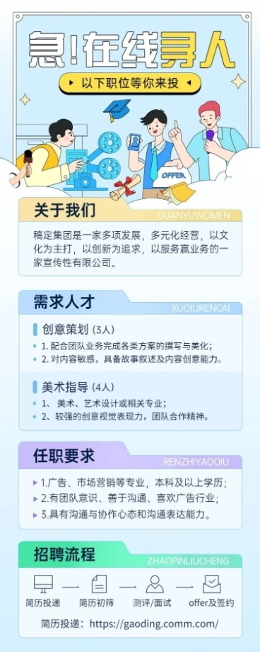 广告设计毕业季校园招聘长图海报预览效果