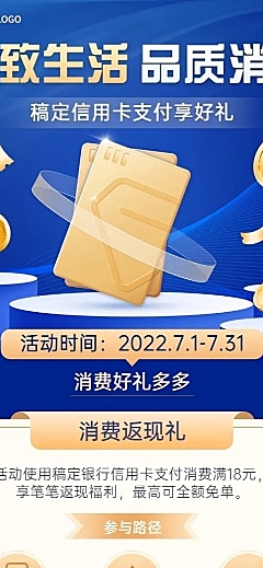 金融银行信用卡活动介绍营销长图海报