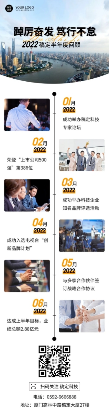 企业上半年大事记企业历程年度回顾文章长图预览效果