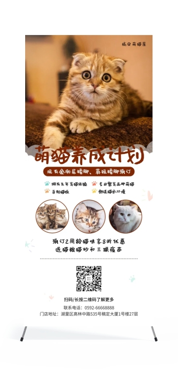 宠物简约可爱项目介绍展架预览效果