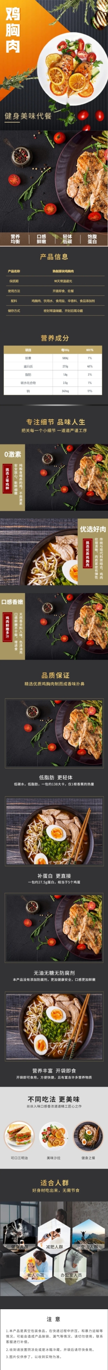 食品生鲜肉类鸡胸肉详情页预览效果