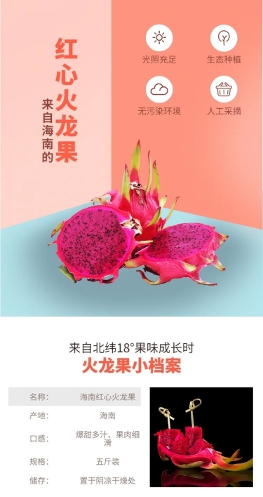 食品生鲜水果火龙果详情页