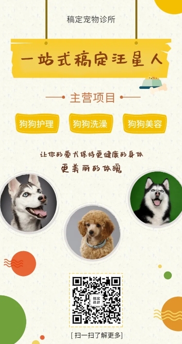 宠物卡通项目介绍长图海报