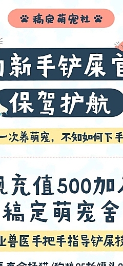 宠物/手绘卡通/会员优惠/长图海报