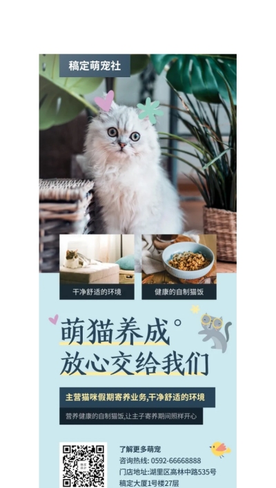 宠物/清新简约/项目介绍/展架