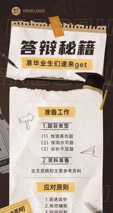 毕业季应届生答辩攻略长图海报