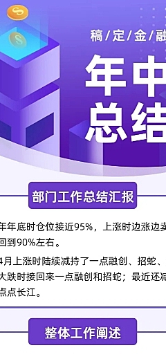 金融科技风/年中总结大会f长图海报