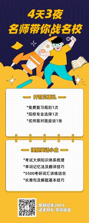 考研培训长图海报