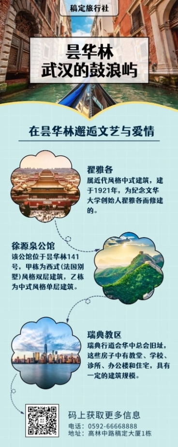 旅行社清新简约景点介绍营销长图预览效果