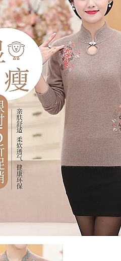中国风优雅女装中老年妈妈装详情页