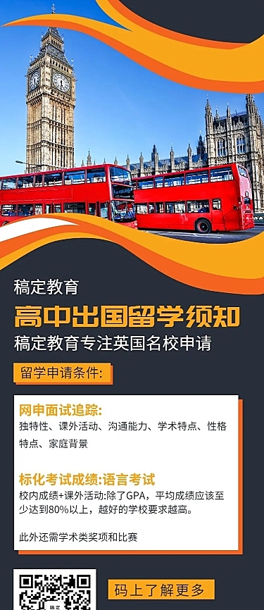 教育培训简约商务出国须知长图海报