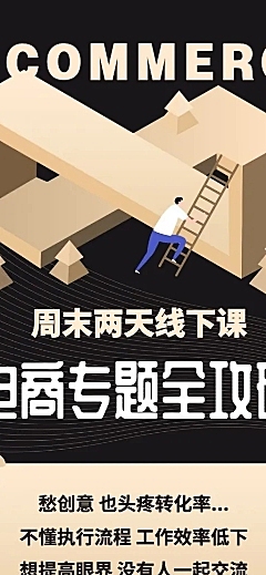 电商专题课程长图海报