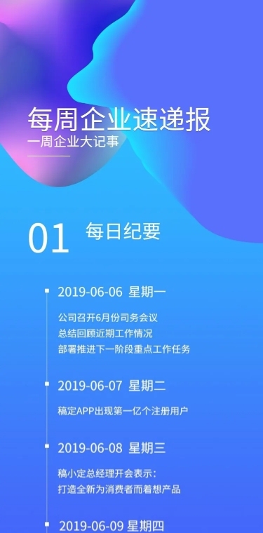 企业周报每日纪要文章长图