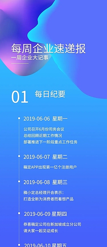 企业周报每日纪要文章长图