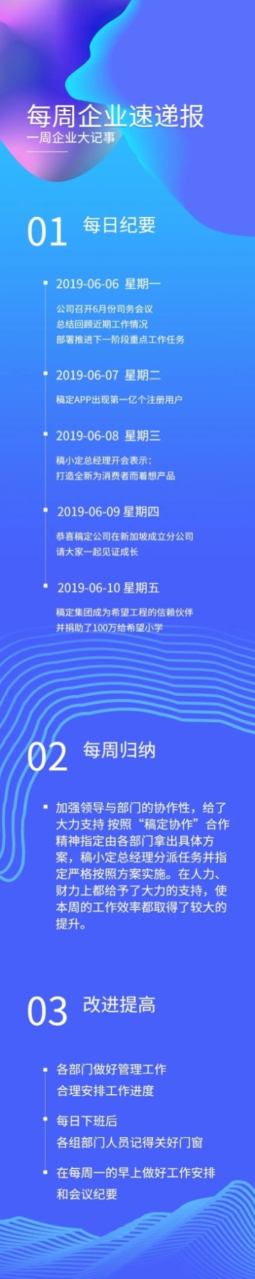 企业周报每日纪要文章长图预览效果