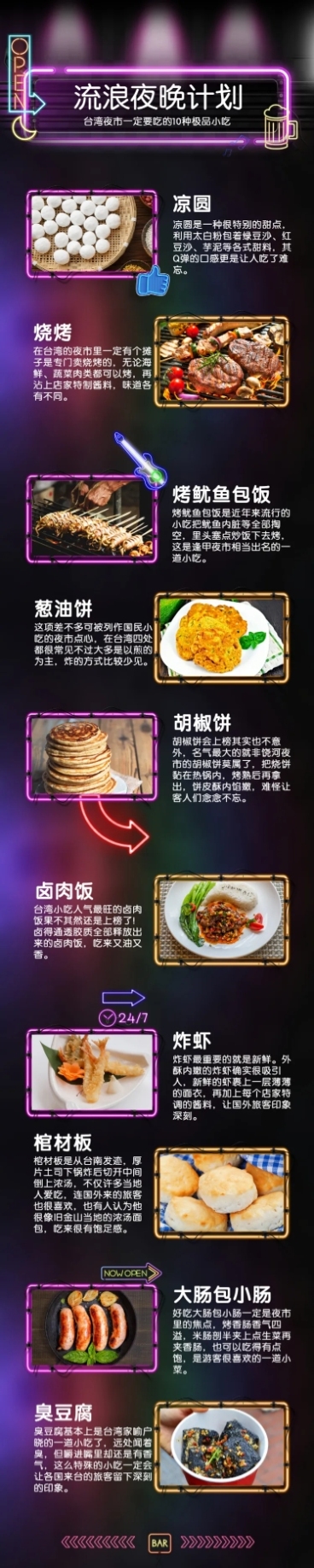 夜市美食夜宵介绍文章长图预览效果